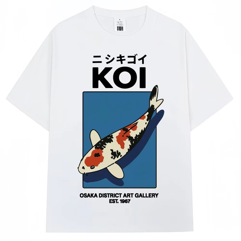 Vintage Fashion In Tokyo - Kaos Ikan Koi Fuji Dragon Yakuza