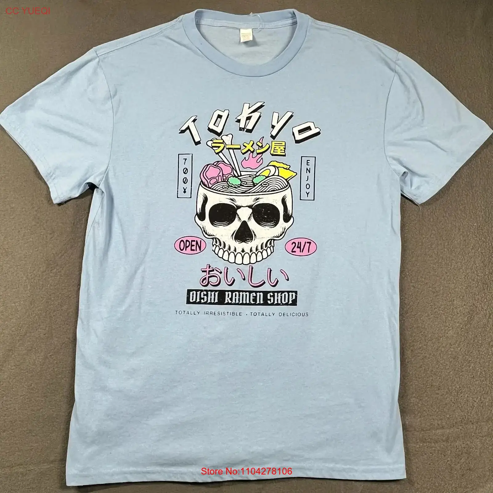Vintage Fashion In Tokyo - Kaos Toko Ramen Tokyo Oishi Motif