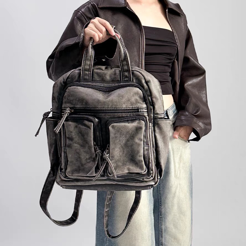 Vintage Fashion Trends - Tas Ransel Kulit PU Lembut Mewah,