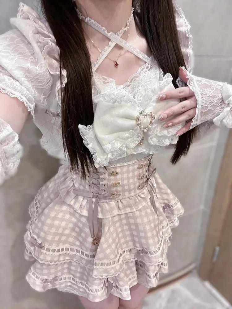 Vintage Fashion Japan - Set Gaun Pita Lolita Y2k Gotik