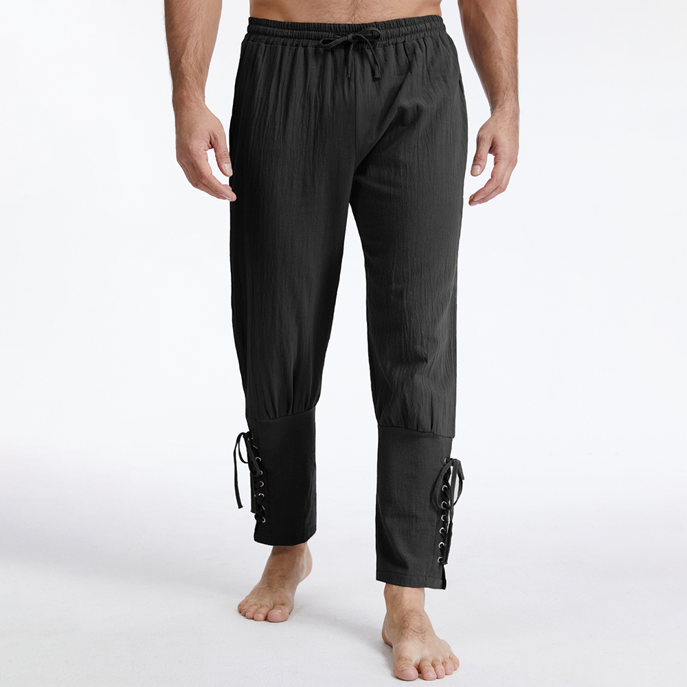 Retro Track Pant - Celana Pria Vintage Katun Linen Warna