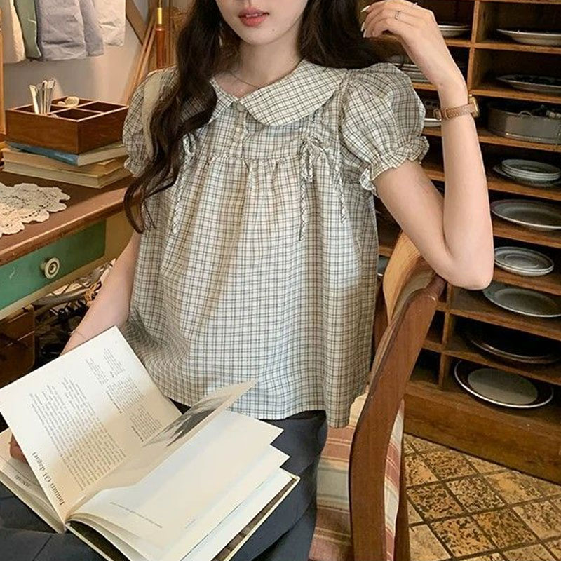 Vintage Fashion Doll - Pakaian Wanita Kemeja Korea Kerah Boneka