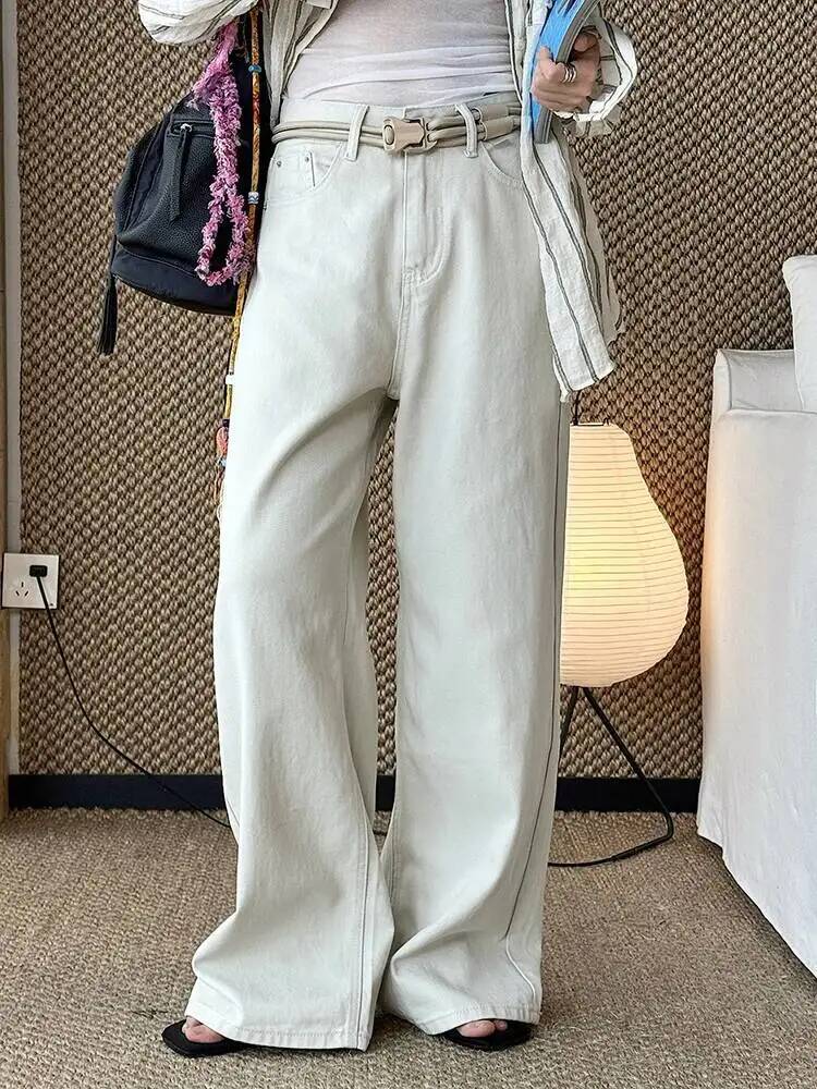 Vintage Fashion Build - Celana Jeans Denim Abu-abu Pinggang Tinggi