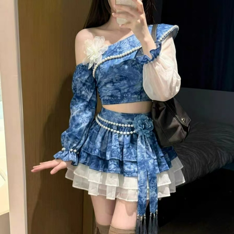 Vintage Fashion Japan - Set Rok Lolita Vintage Gaya Jepang