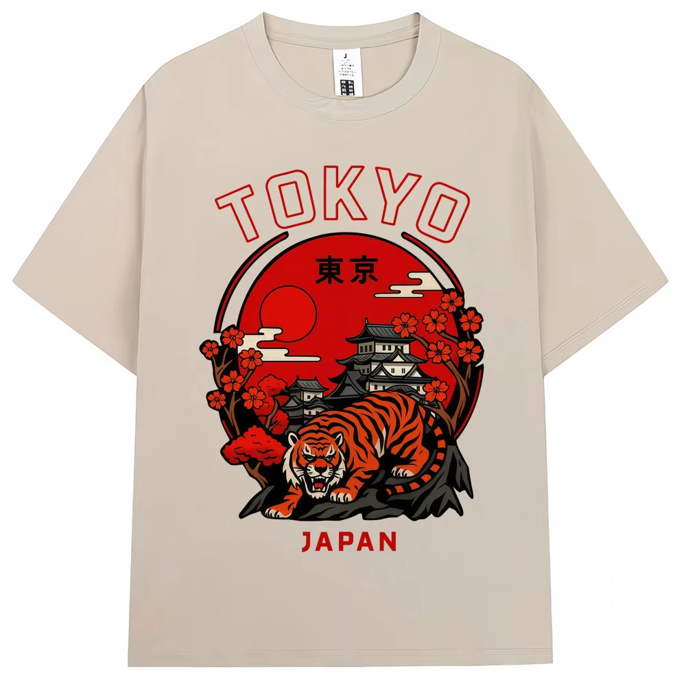 Vintage Fashion In Tokyo - Kaos Grafis Tokyo Tiger Sakura Gaya