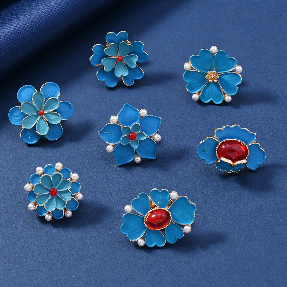 Vintage Fashion Wear - Bros Bunga Enamel Biru Vintage, Bros