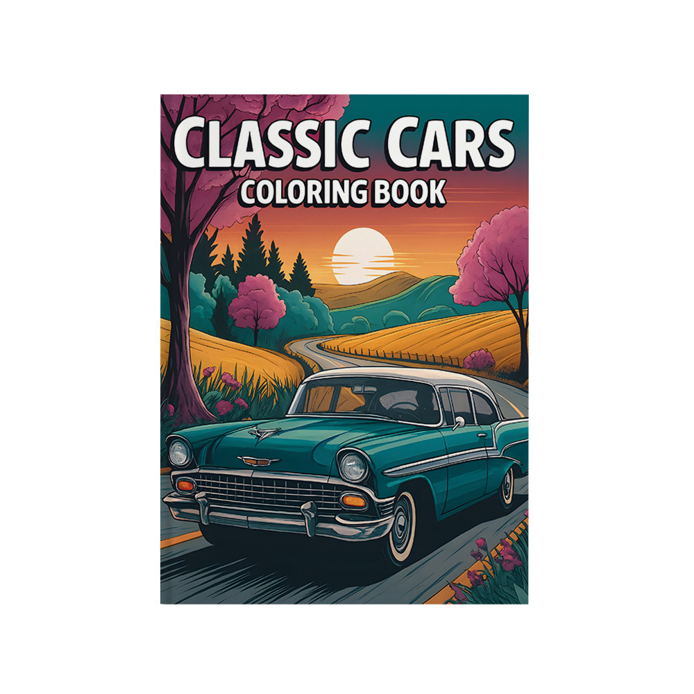 Vintage Fashion Coloring Book - Buku Mewarnai Mobil Klasik Halaman Gambar