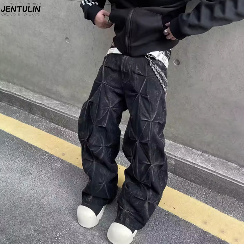 Celana Jeans Baggy Bordir Pola - Retro Track Pant ulasan dan harga