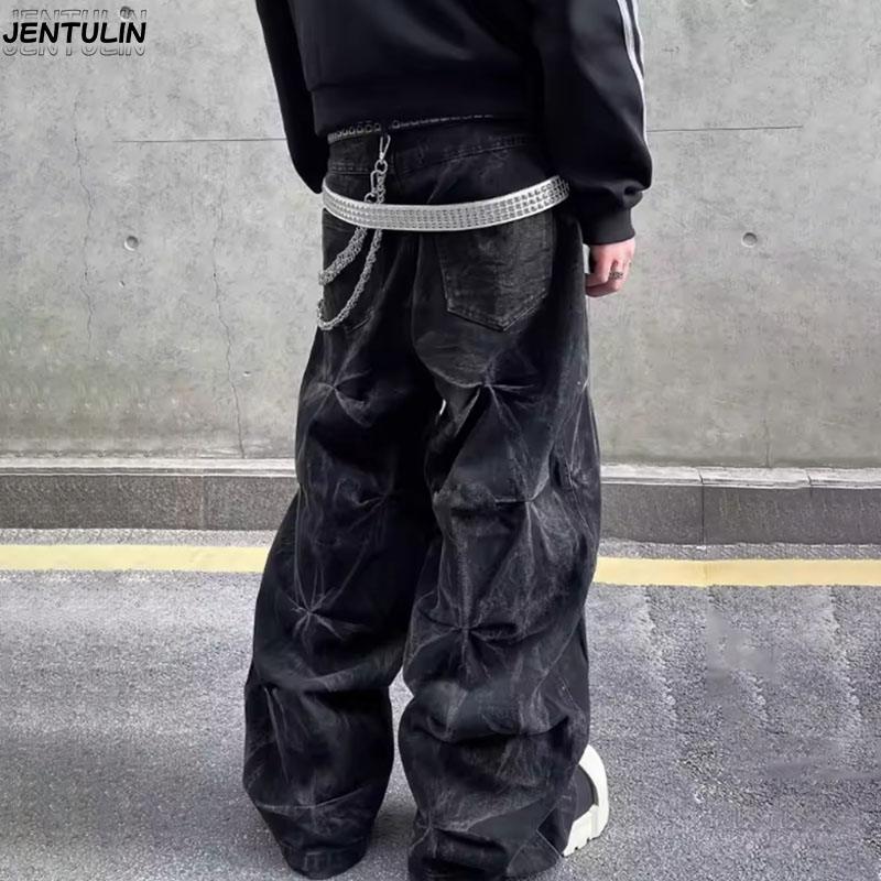 Celana Jeans Baggy Bordir Pola - Retro Track Pant ulasan dan harga