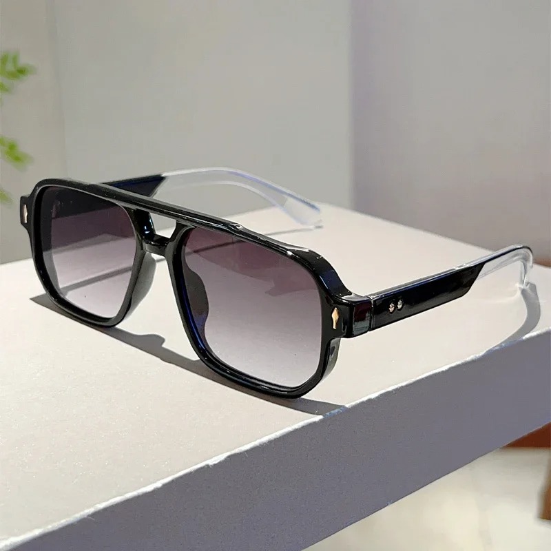 Kacamata Hitam Persegi Double  - Vintage Fashion Trends ulasan dan harga