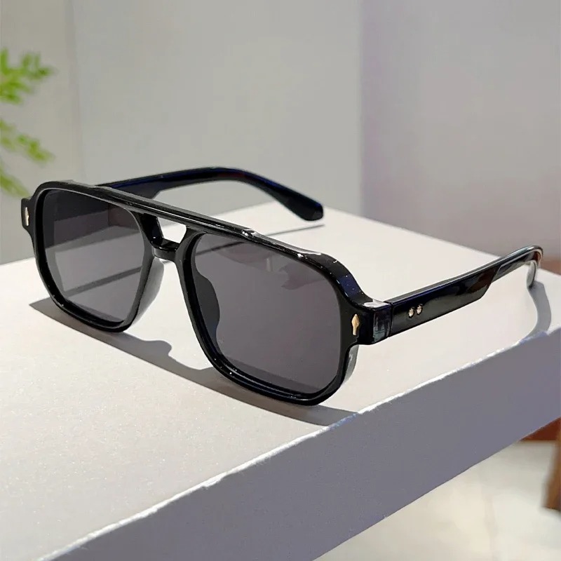 Kacamata Hitam Persegi Double  - Vintage Fashion Trends ulasan dan harga
