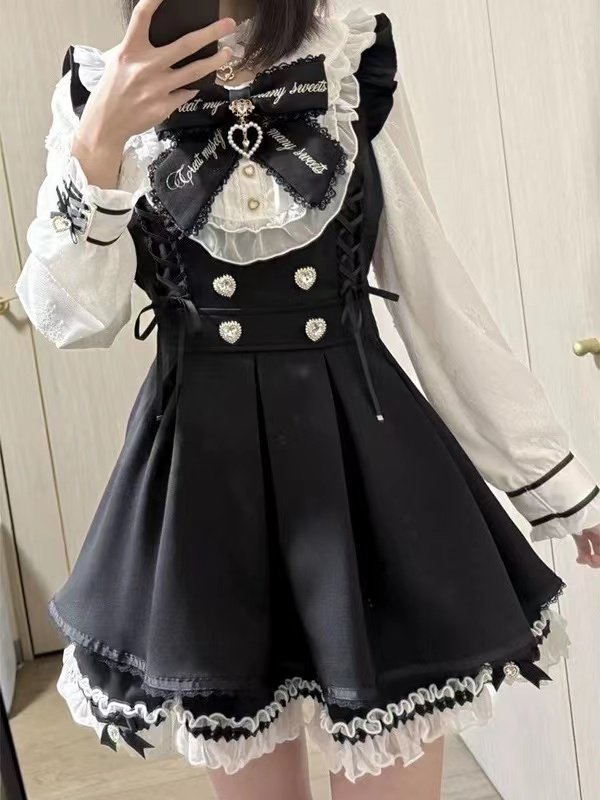 Set Gaun Pita Lolita Y2k Gotik - Vintage Fashion Japan ulasan dan harga
