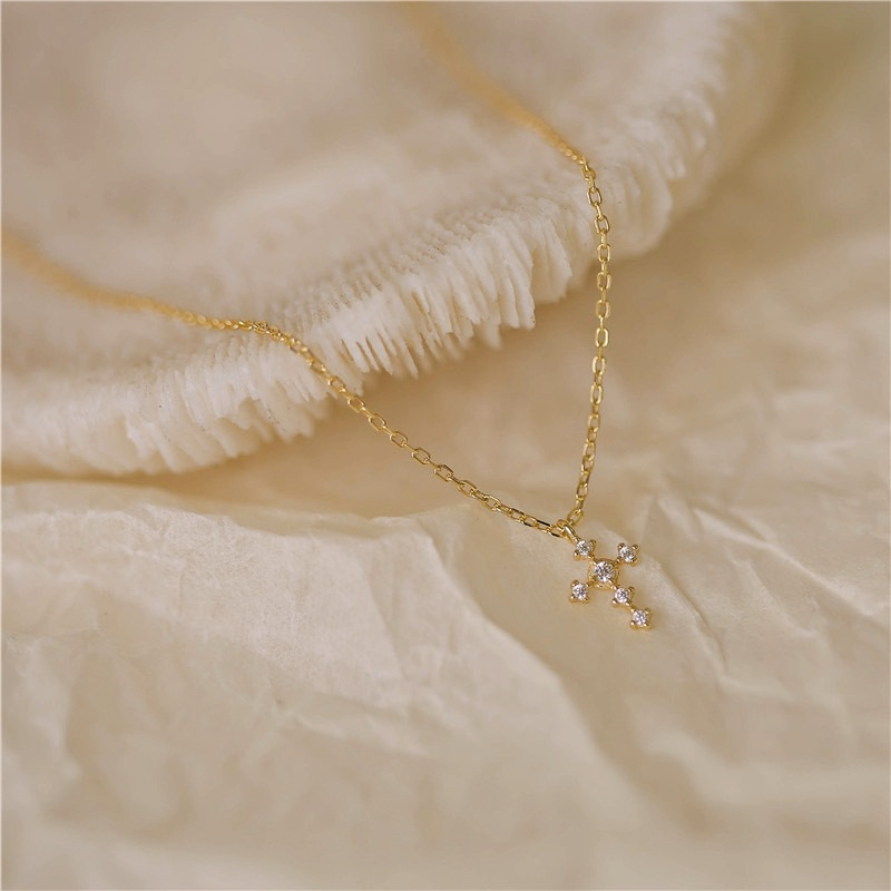S925 kalung liontin salib pera - Vintage Fashion Show ulasan dan harga