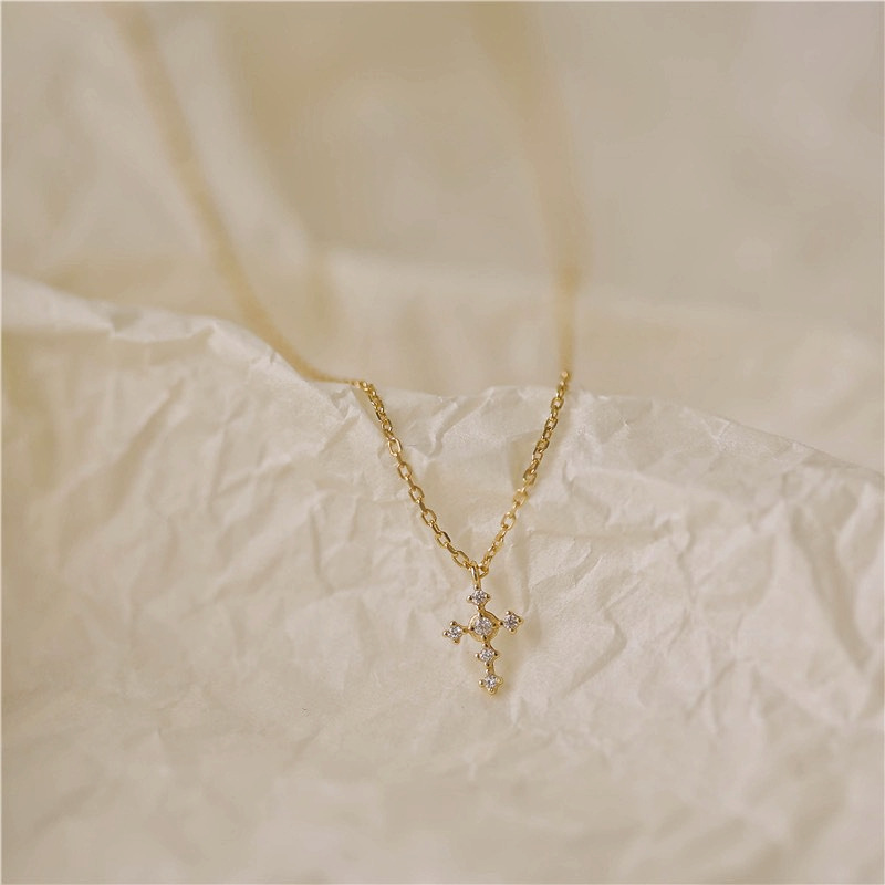S925 kalung liontin salib pera - Vintage Fashion Show ulasan dan harga