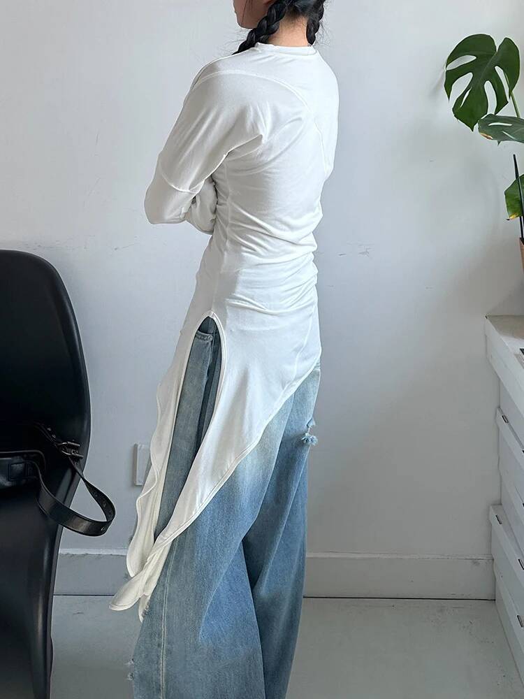 Hem Kaus Ramping Panjang Elega - Vintage Fashion Build ulasan dan harga