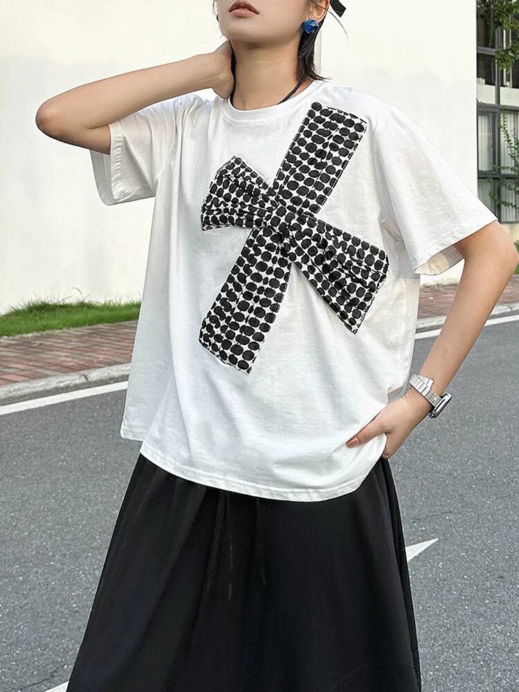 Dot T-shirt Ukuran Besar Pita  - Vintage Fashion Build ulasan dan harga