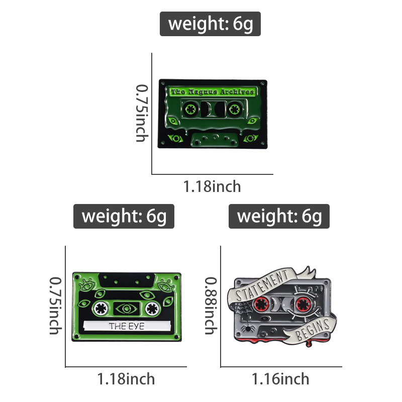 Pin kaset Retro 90s Enamel pit - Vintage Fashion Archive ulasan dan harga