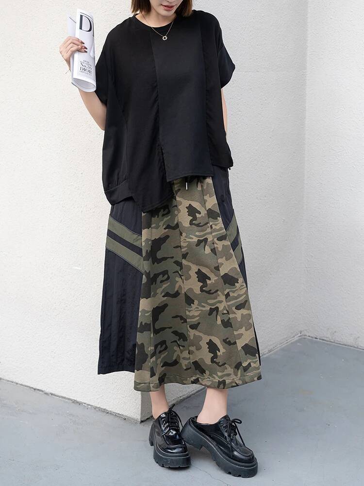 Kaus Kasual Ukuran Besar Hem H - Vintage Fashion Build ulasan dan harga