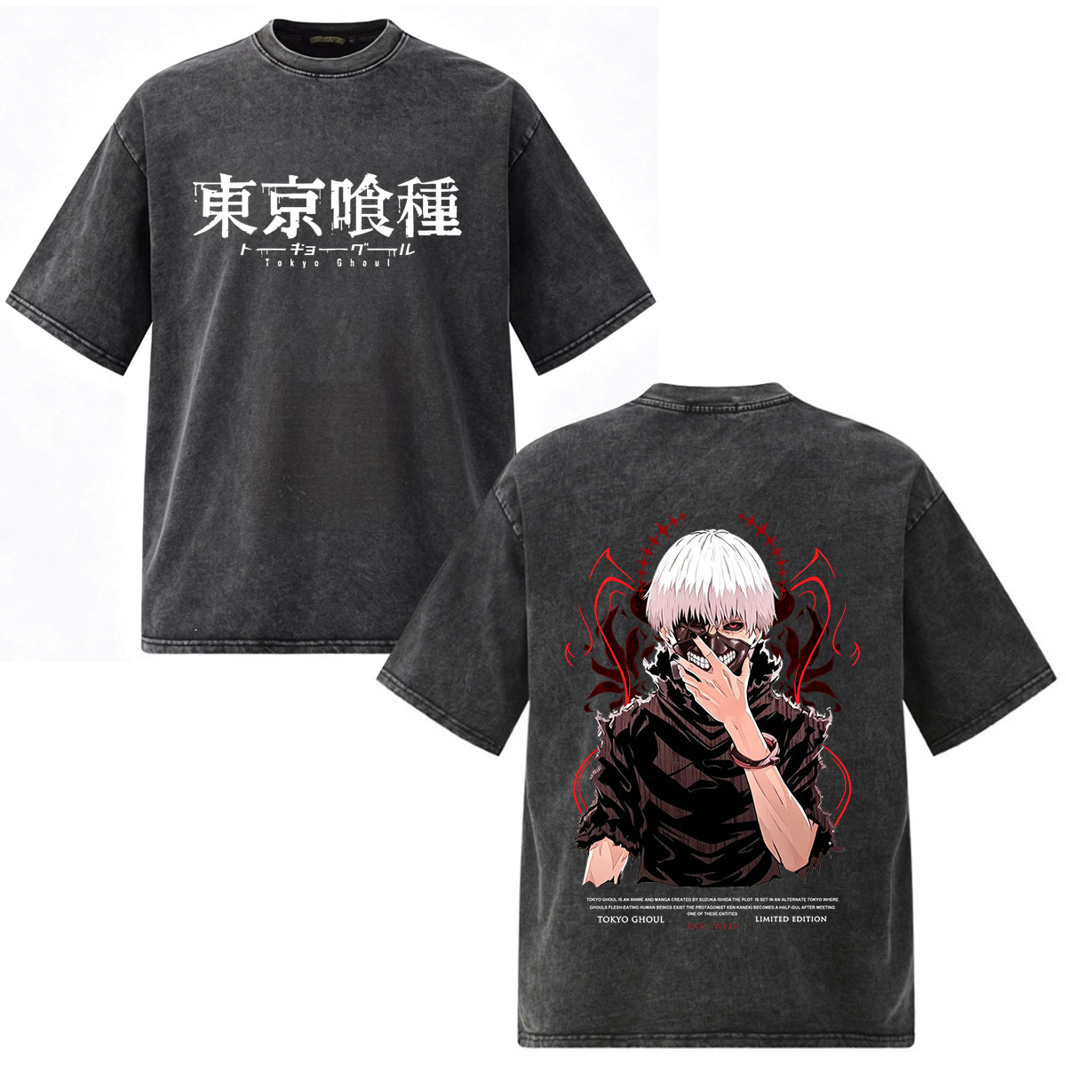 Kaus Vintage Washed Anime Toky - Vintage Ken Fashion ulasan dan harga