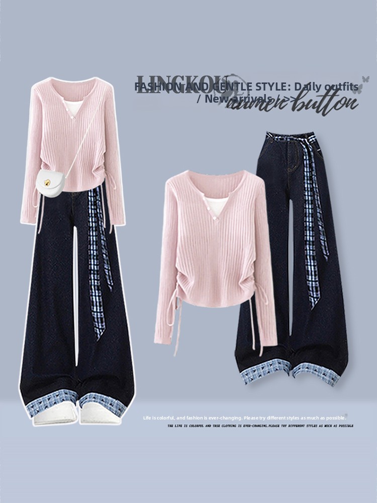 Set Dua Potong Atasan Rajut Pi - Vintage Fashion Wear ulasan dan harga