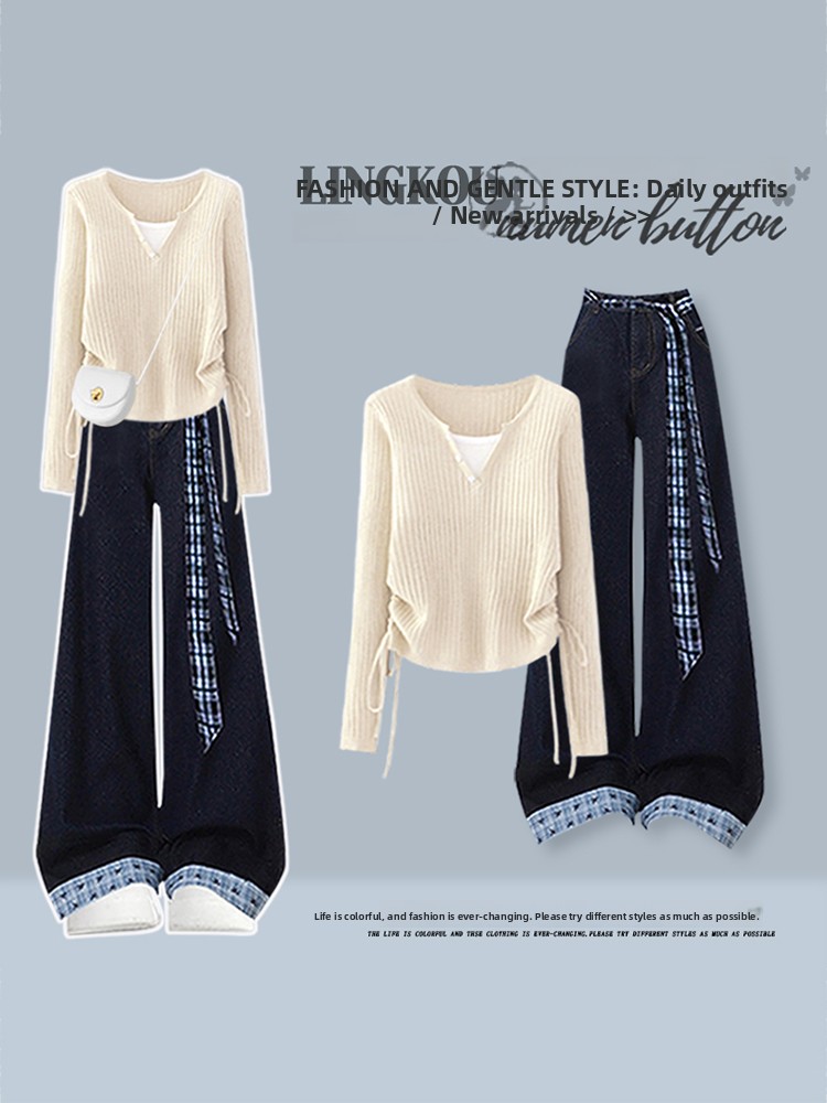 Set Dua Potong Atasan Rajut Pi - Vintage Fashion Wear ulasan dan harga