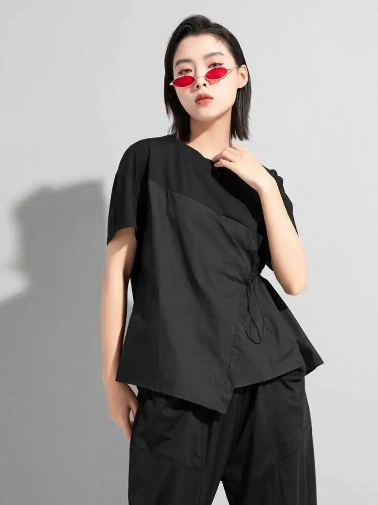 Kaus Kasual Ukuran Besar Tali  - Vintage Fashion Build ulasan dan harga