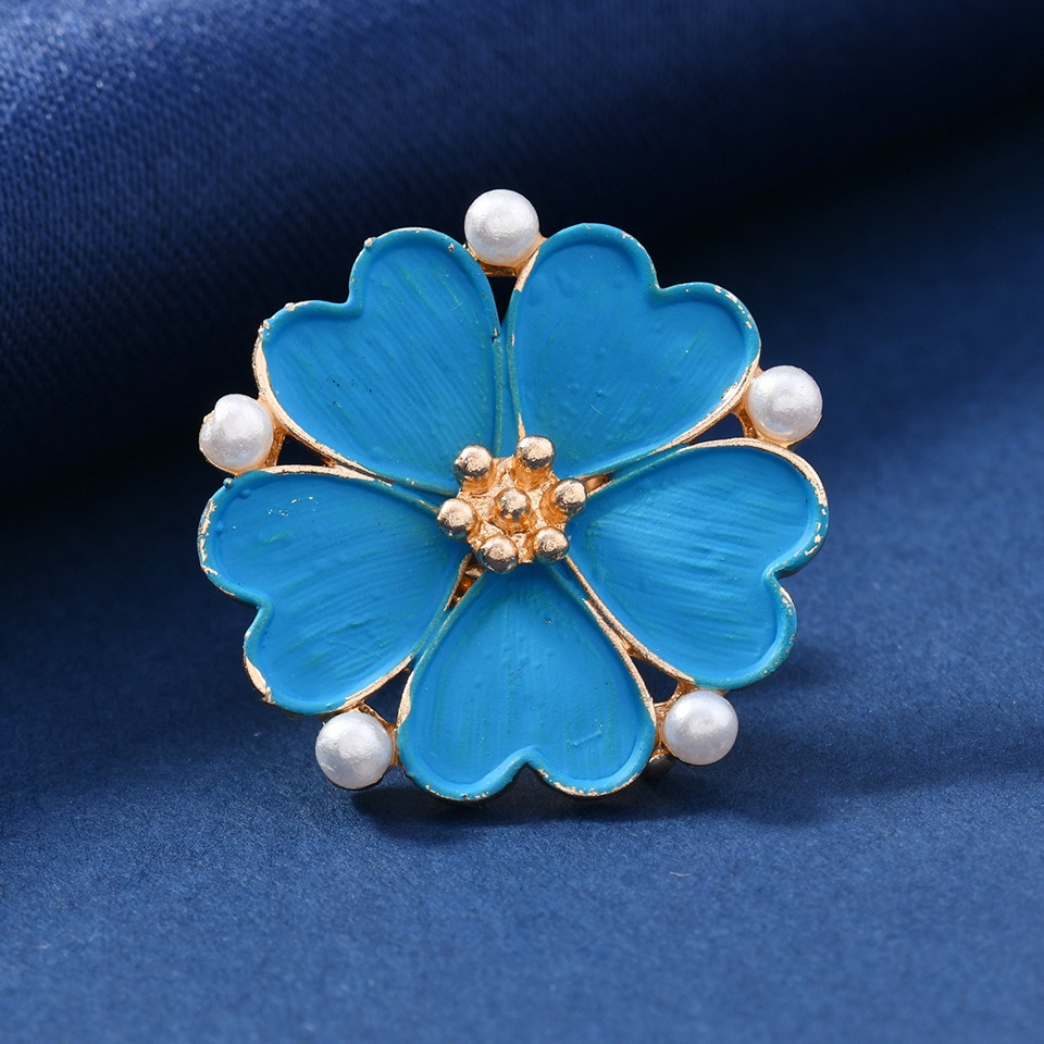 Bros Bunga Enamel Biru Vintage - Vintage Fashion Wear ulasan dan harga